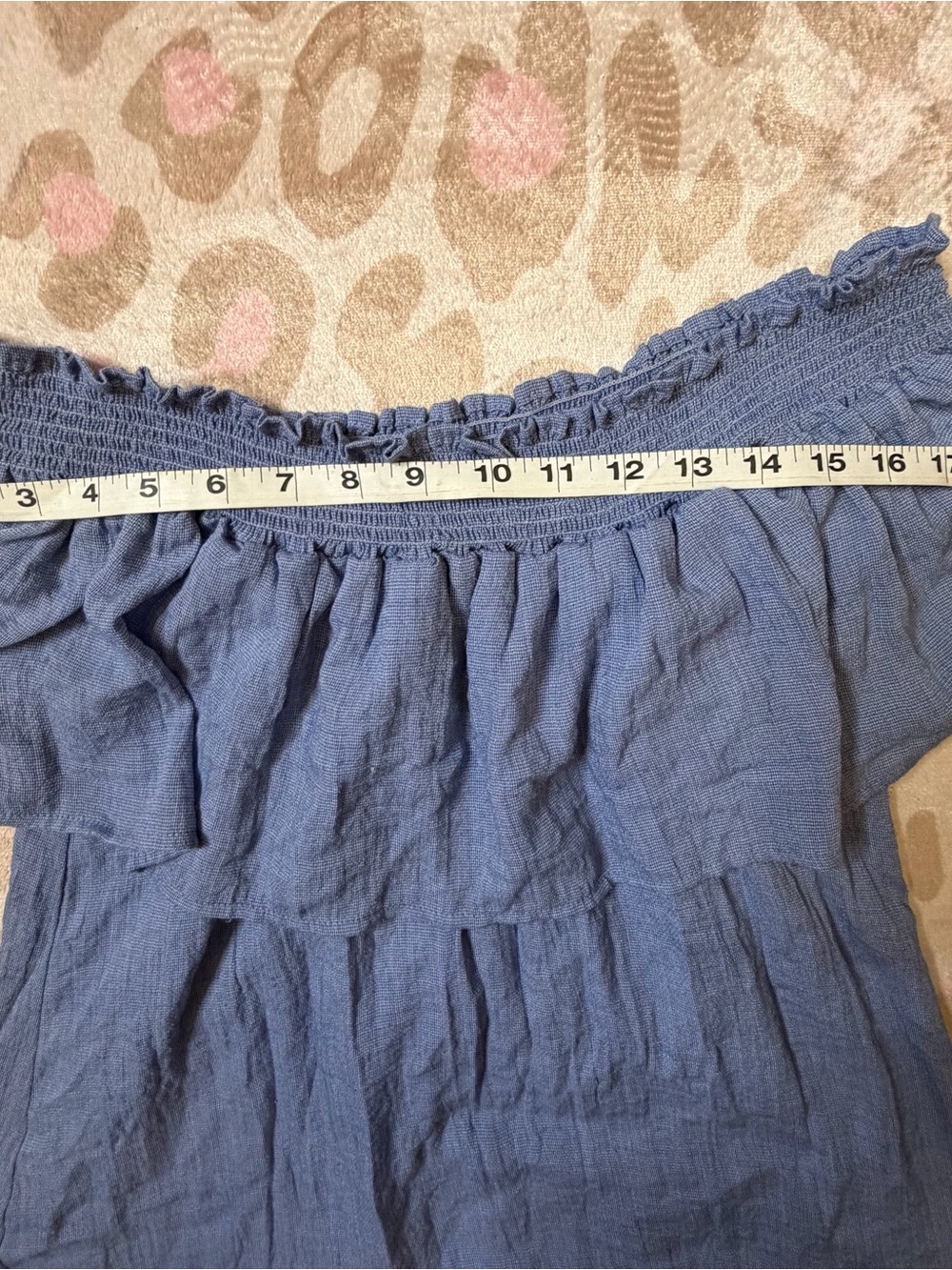 Entro Blue Off Shoulder Ruffle Dress Small - Picture 6 of 7